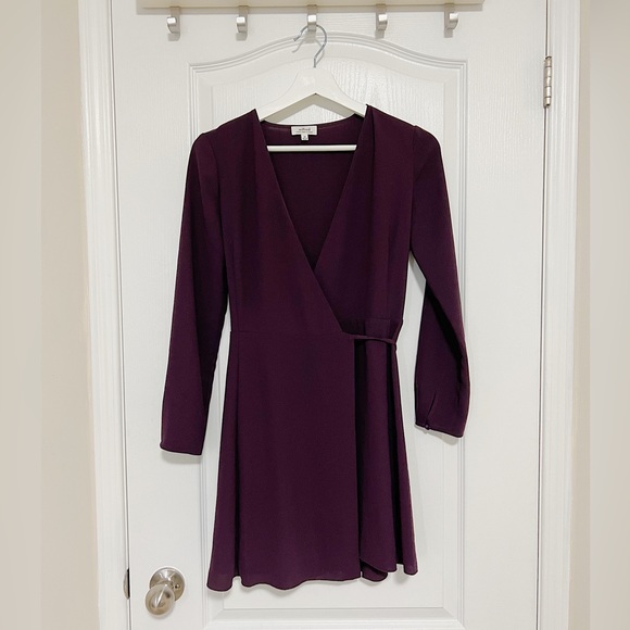 Dark purple Wilfred wrap dress. - Picture 2 of 3